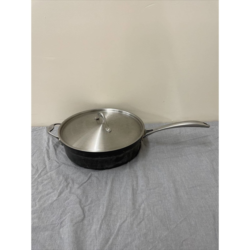 Calphalon #5005 Stainless Steel Clad 5 Quart 12.5" Induction Pan w/Lid FS Chrty